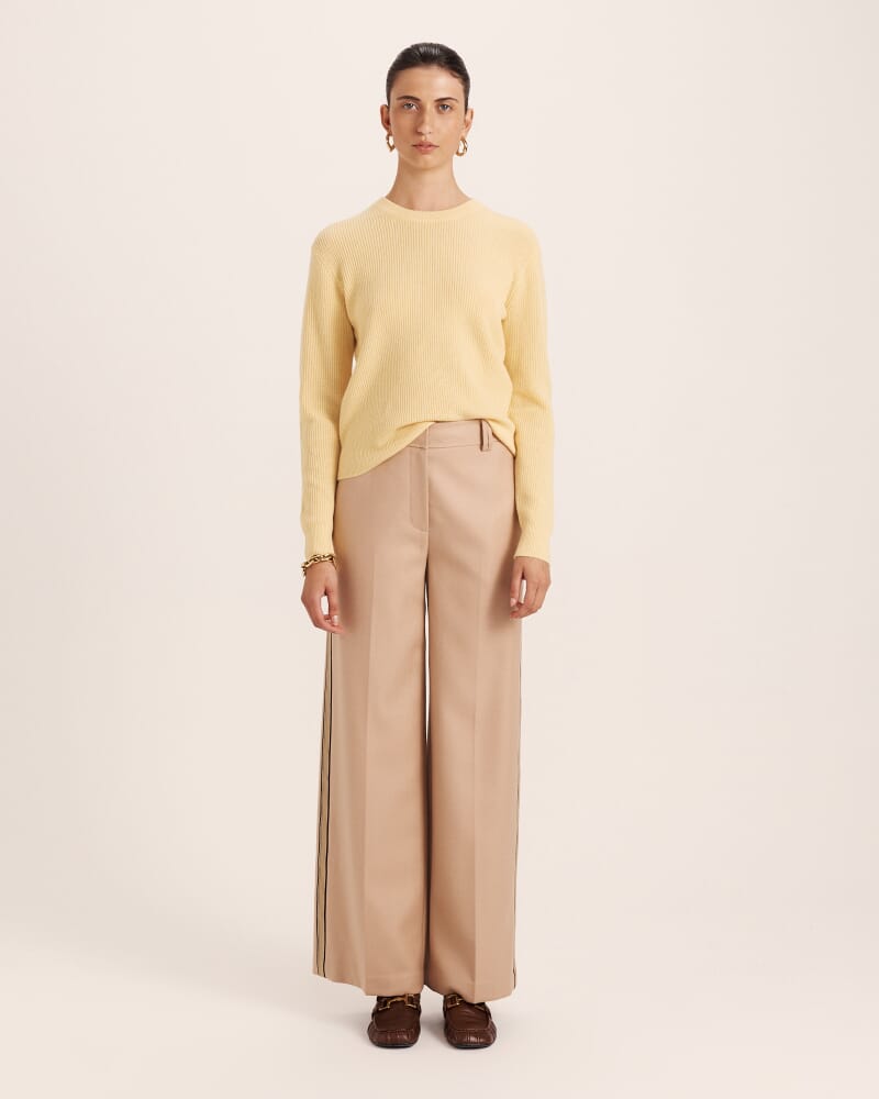 Nora Wool Cashmere Crew Knit in DAFFODIL