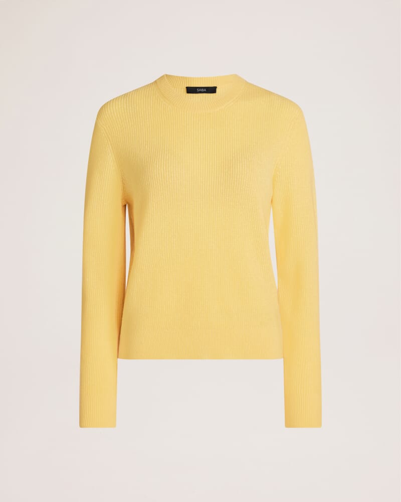 Nora Wool Cashmere Crew Knit in DAFFODIL