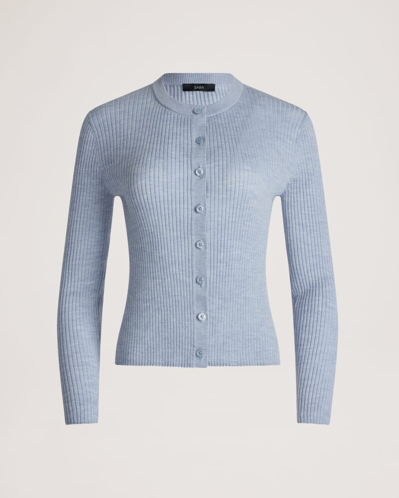 Franka Merino Wool Cardigan in CHAMBRAY
