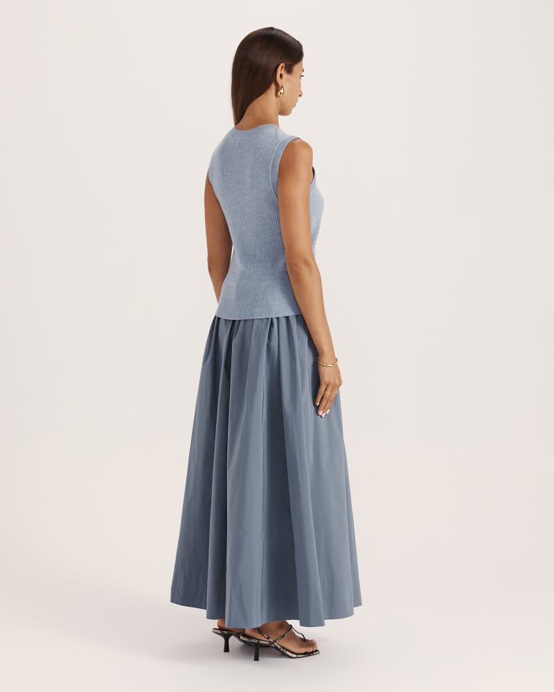 Franka Merino Wool Ribbed Tank in CHAMBRAY