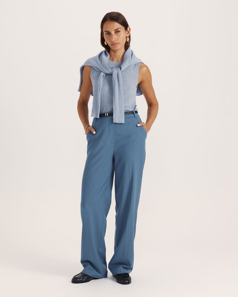 Franka Merino Wool Ribbed Tank in CHAMBRAY