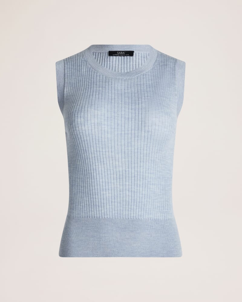 Franka Merino Wool Ribbed Tank in CHAMBRAY