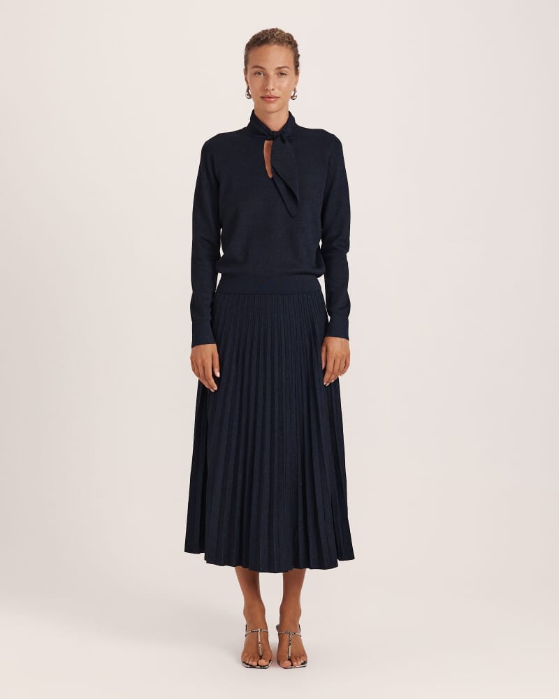 Mariya Long Sleeve Sparkling Knit in MIDNIGHT