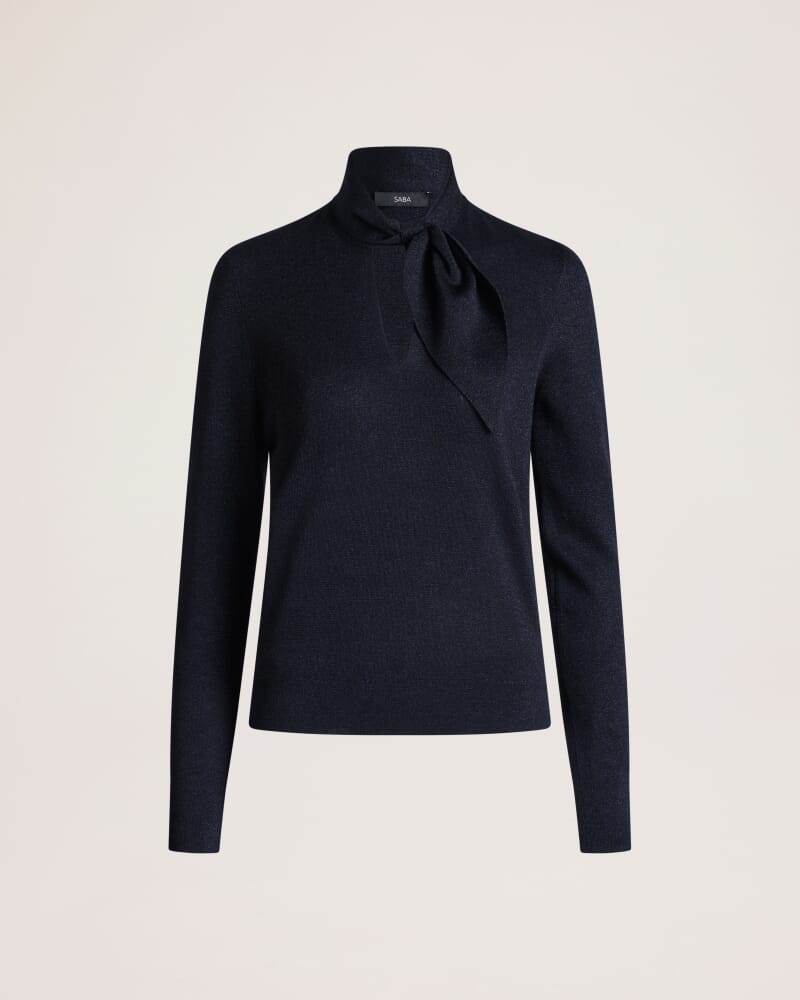 Mariya Long Sleeve Sparkling Knit in MIDNIGHT