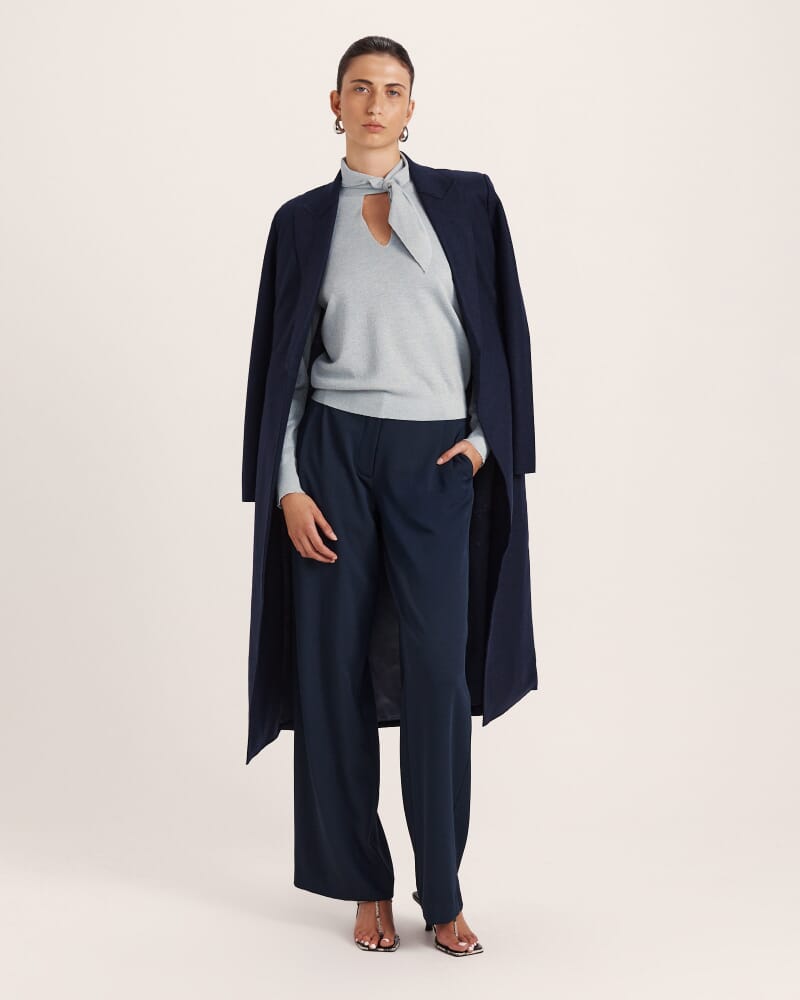 Mariya Long Sleeve Sparkling Knit in TOPAZ