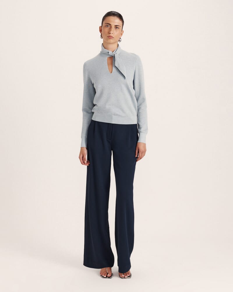 Mariya Long Sleeve Sparkling Knit in TOPAZ