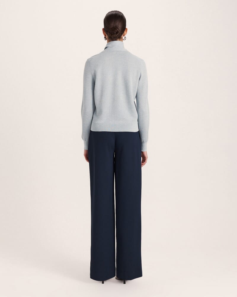 Mariya Long Sleeve Sparkling Knit in TOPAZ