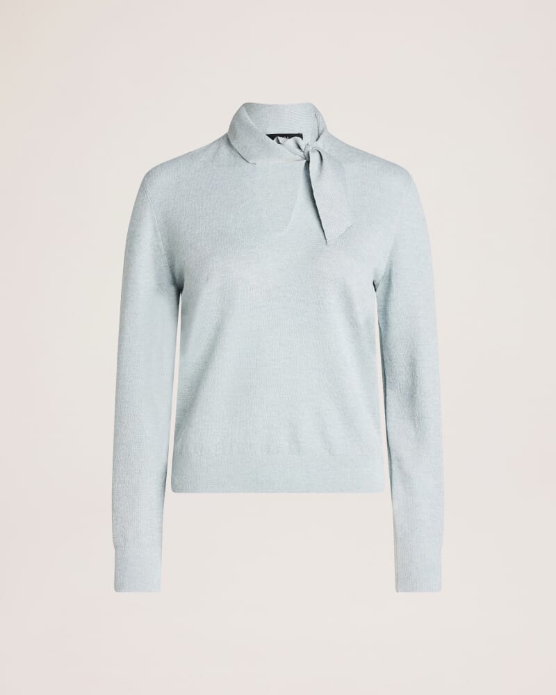 Mariya Long Sleeve Sparkling Knit in TOPAZ