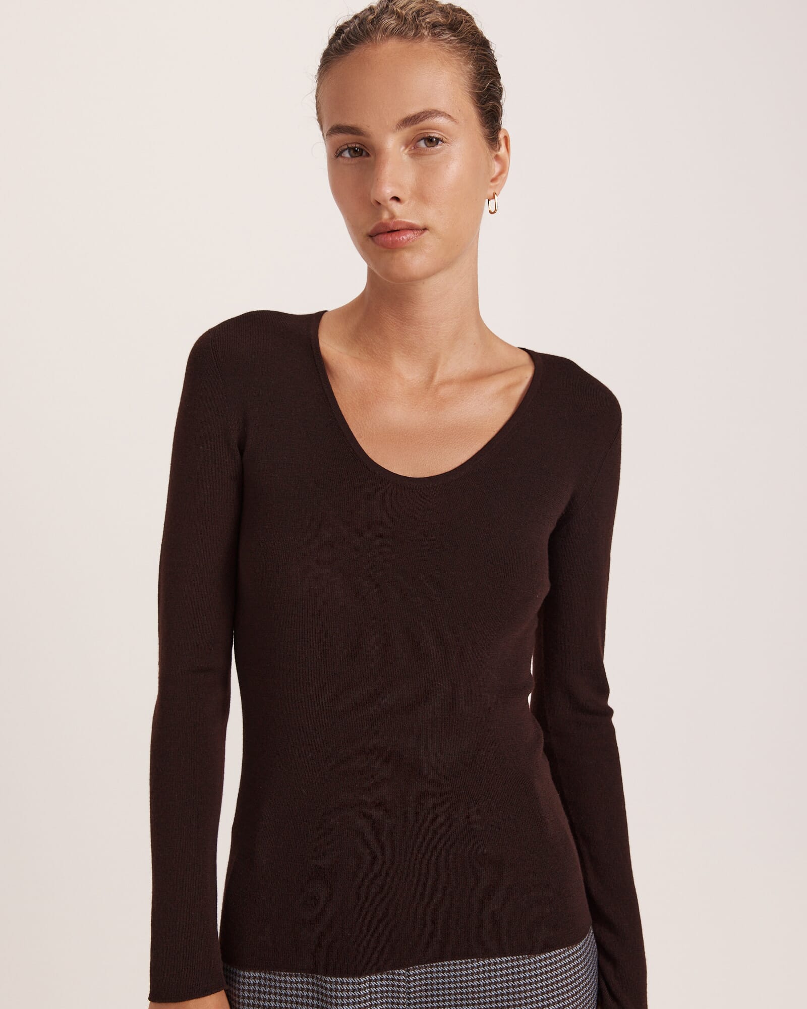Janet Merino Wool Scoop Neck Knit