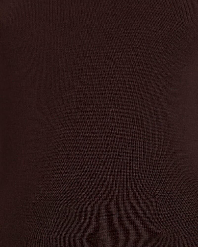 Janet Merino Wool Scoop Neck Knit in CAROB