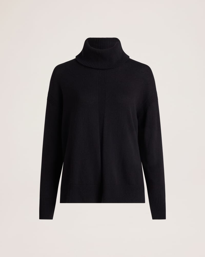 Claudia Wool Roll Neck Knit in BLACK
