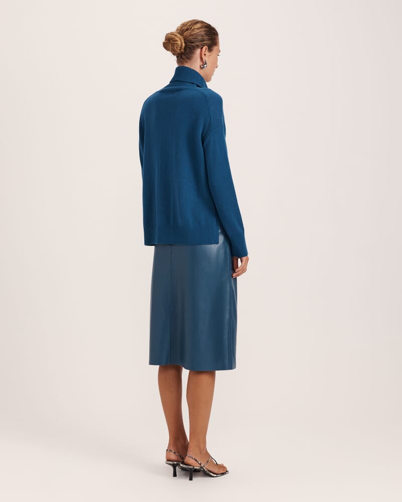 Claudia Wool Roll Neck Knit in PEACOCK