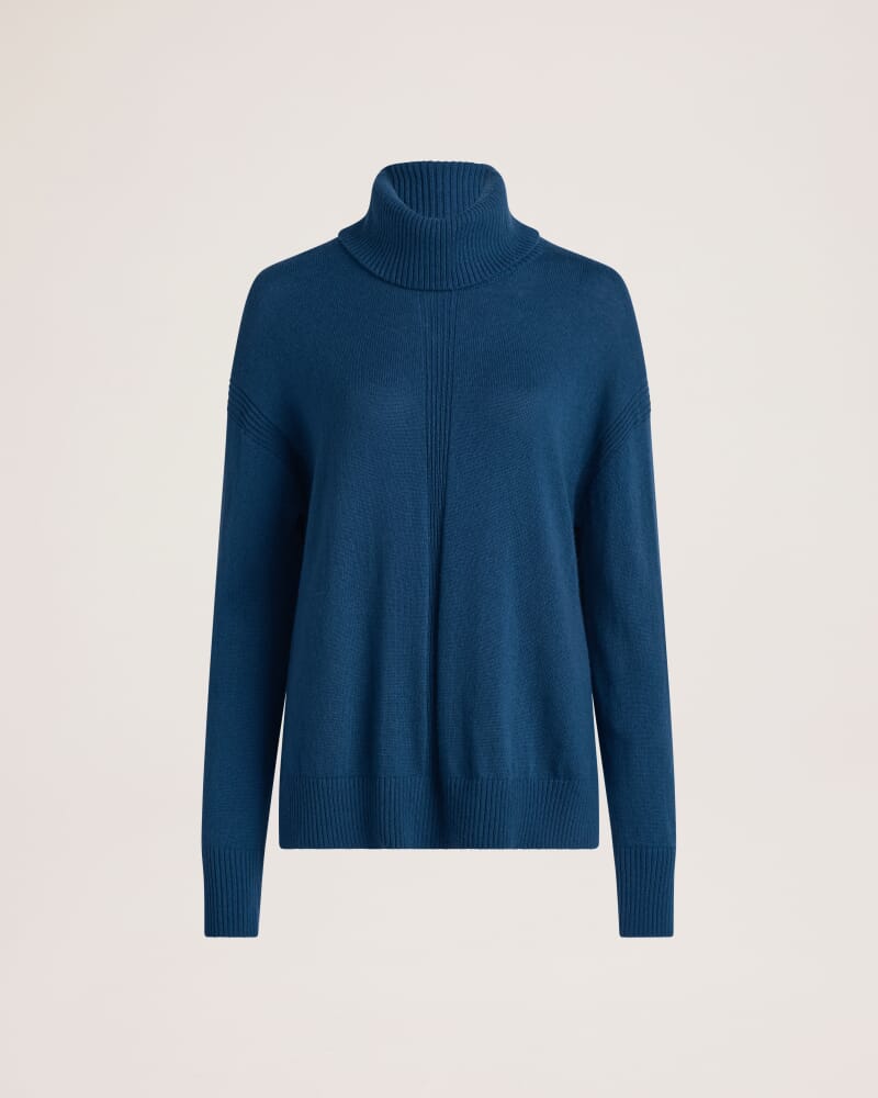 Claudia Wool Roll Neck Knit in PEACOCK