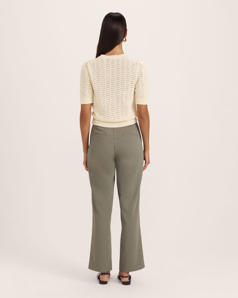 Prue Cotton Crochet Knit Top in BUTTER