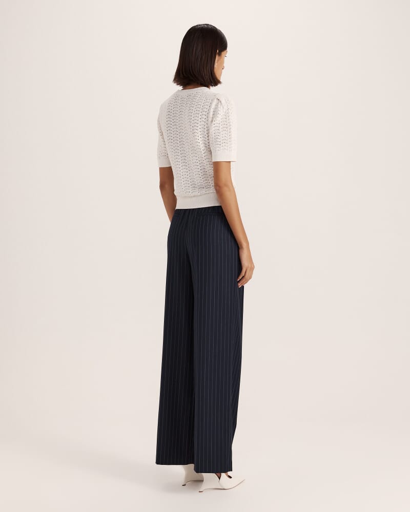 Prue Cotton Crochet Knit Top in MILK