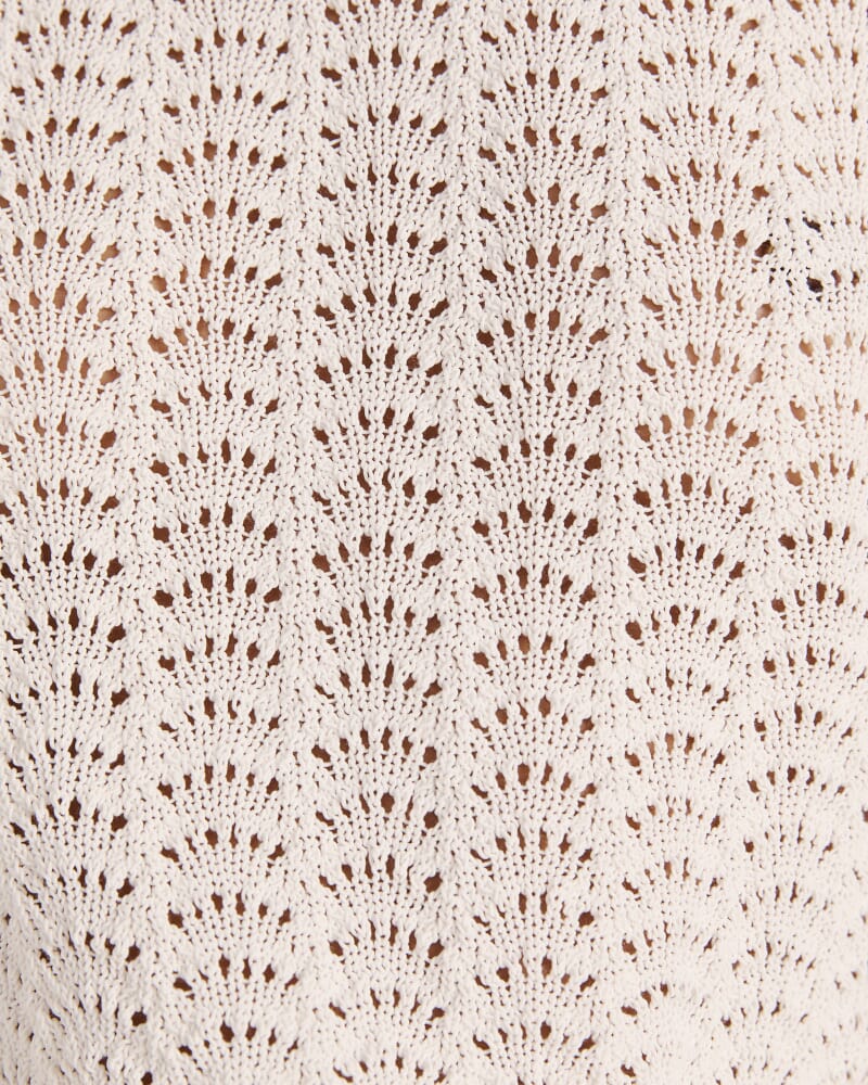 Prue Cotton Crochet Knit Top in MILK