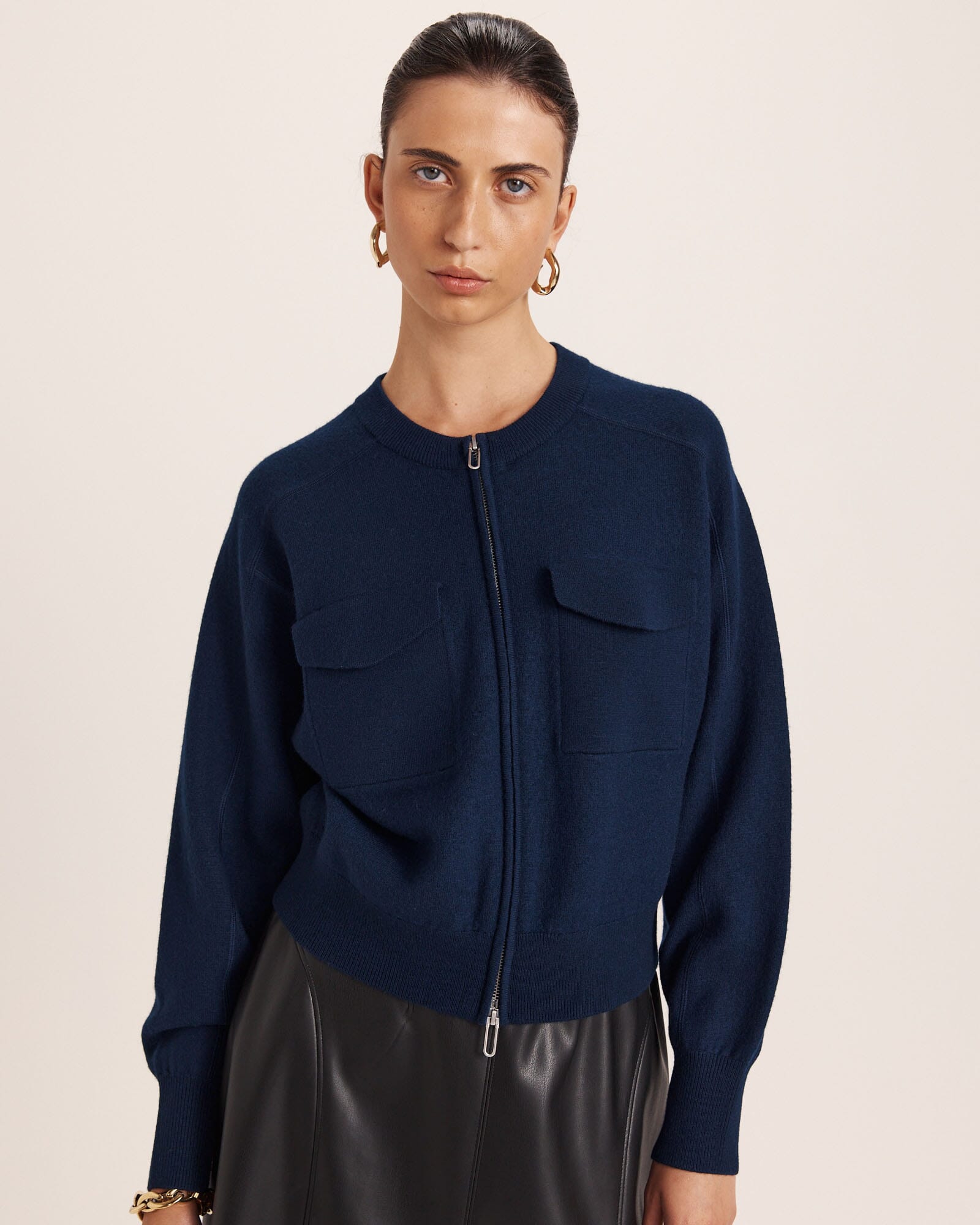 Amaya Boiled Wool Bomber