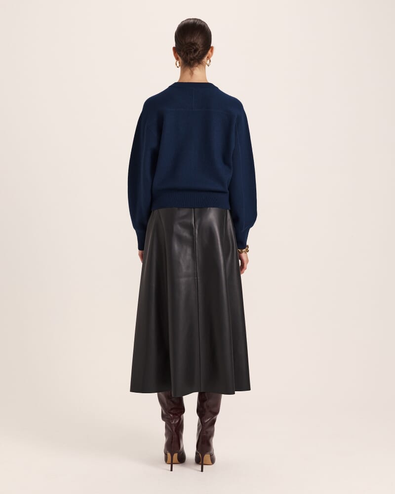 Amaya Boiled Wool Bomber in ROYAL BLUE