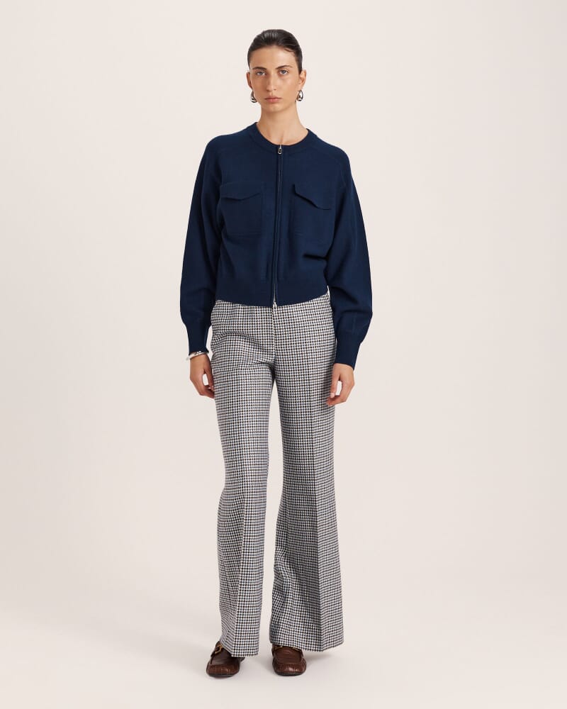 Amaya Boiled Wool Bomber in ROYAL BLUE