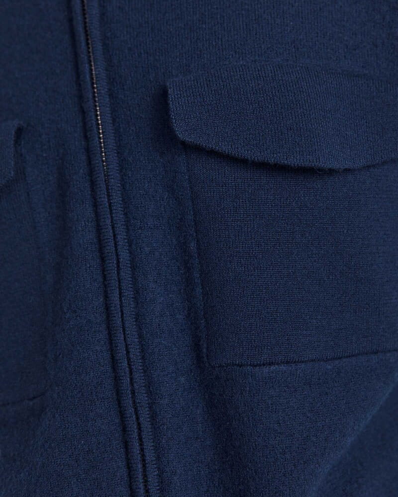 Amaya Boiled Wool Bomber in ROYAL BLUE
