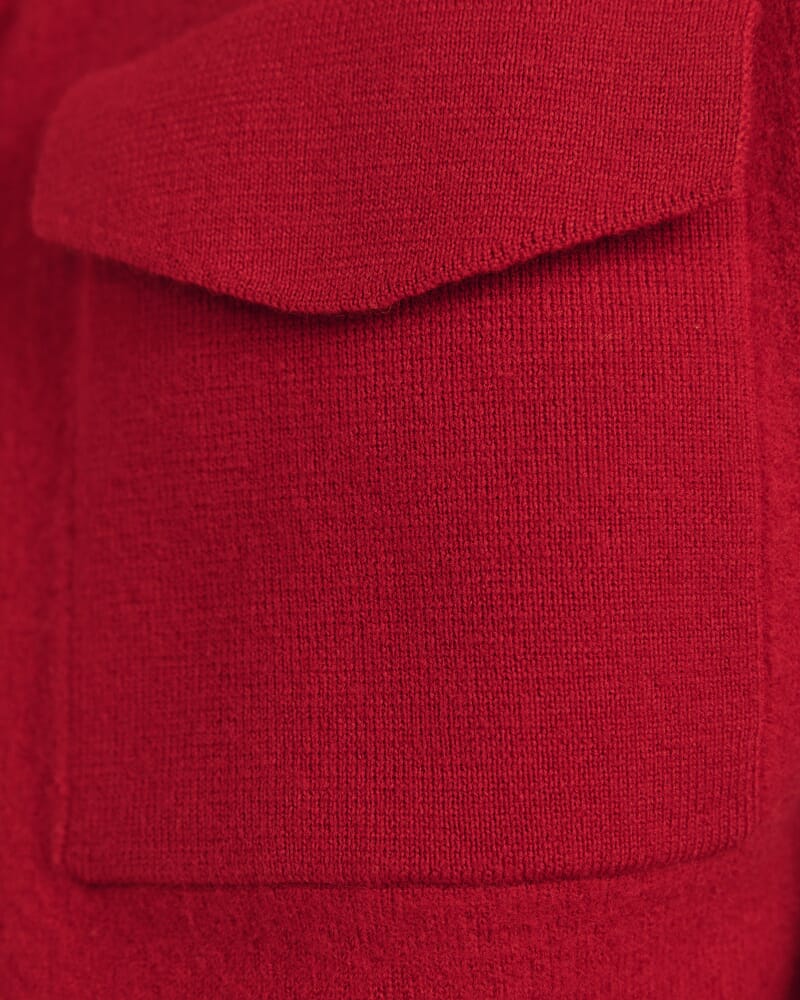 Amaya Boiled Wool Bomber in RUBY