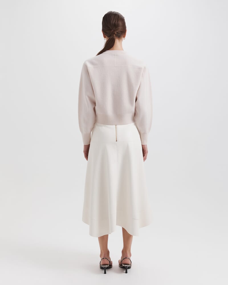 Amaya Boiled Wool Bomber in SOFT STONE