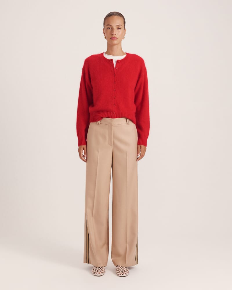 Wynter Wool Cashmere Cardigan in CRIMSON