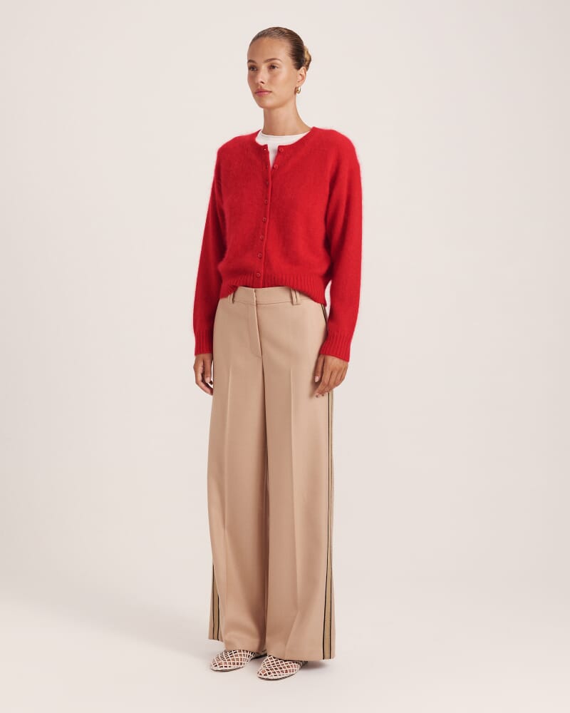 Wynter Wool Cashmere Cardigan in CRIMSON