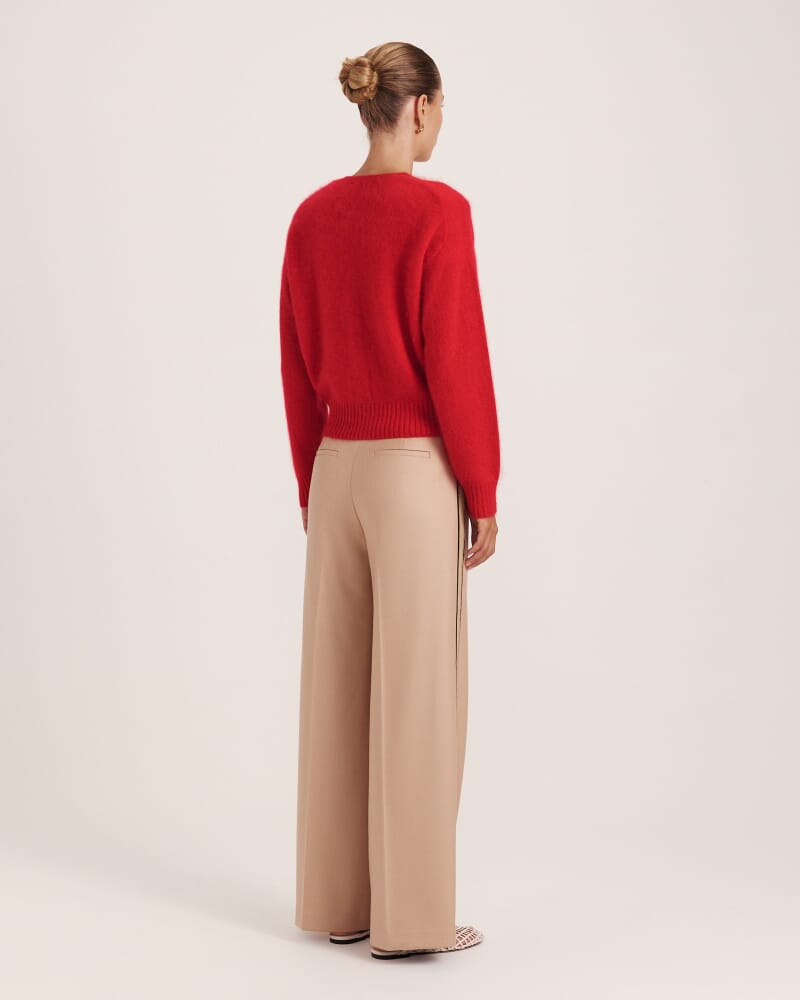 Wynter Wool Cashmere Cardigan in CRIMSON