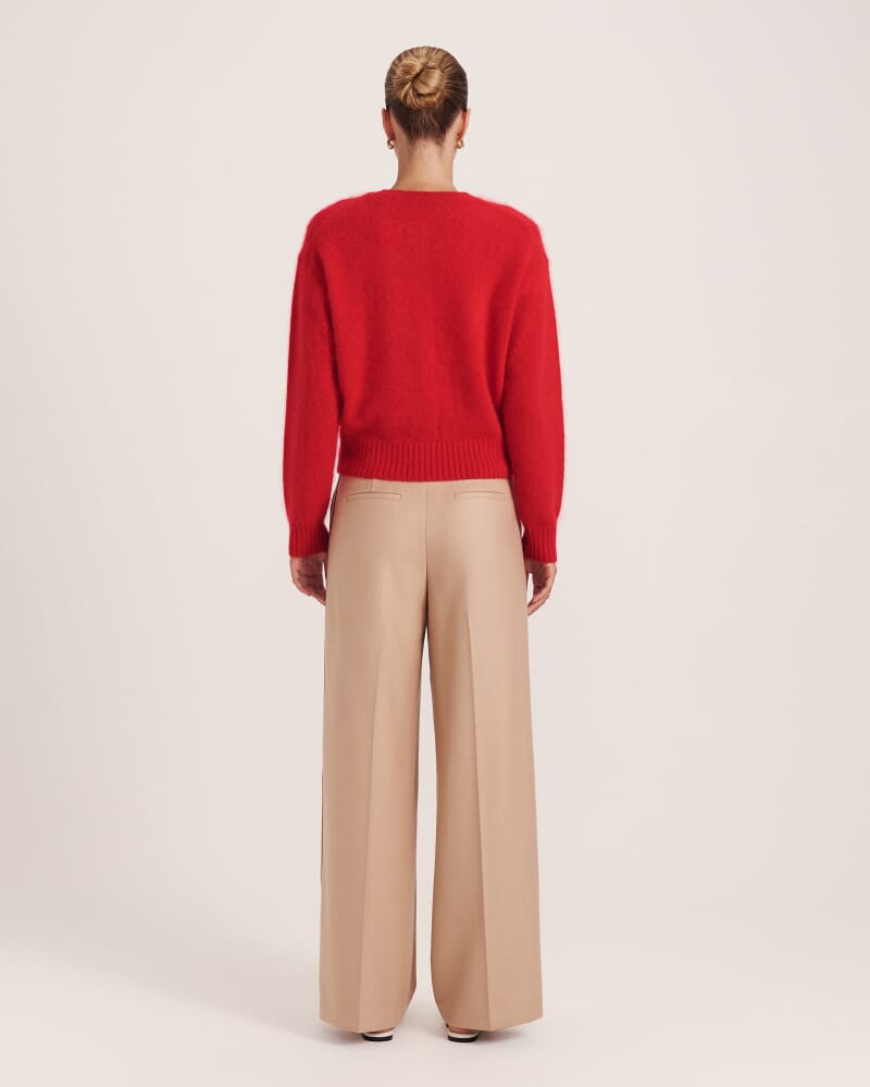 Wynter Wool Cashmere Cardigan in CRIMSON