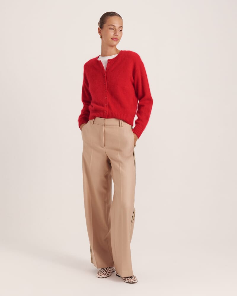 Wynter Wool Cashmere Cardigan in CRIMSON