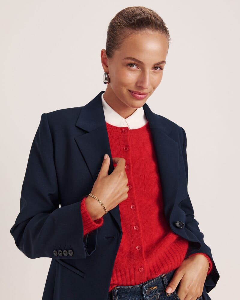 Wynter Wool Cashmere Cardigan in CRIMSON