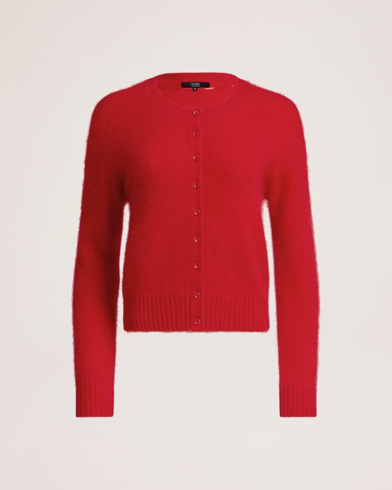 Wynter Wool Cashmere Cardigan in CRIMSON