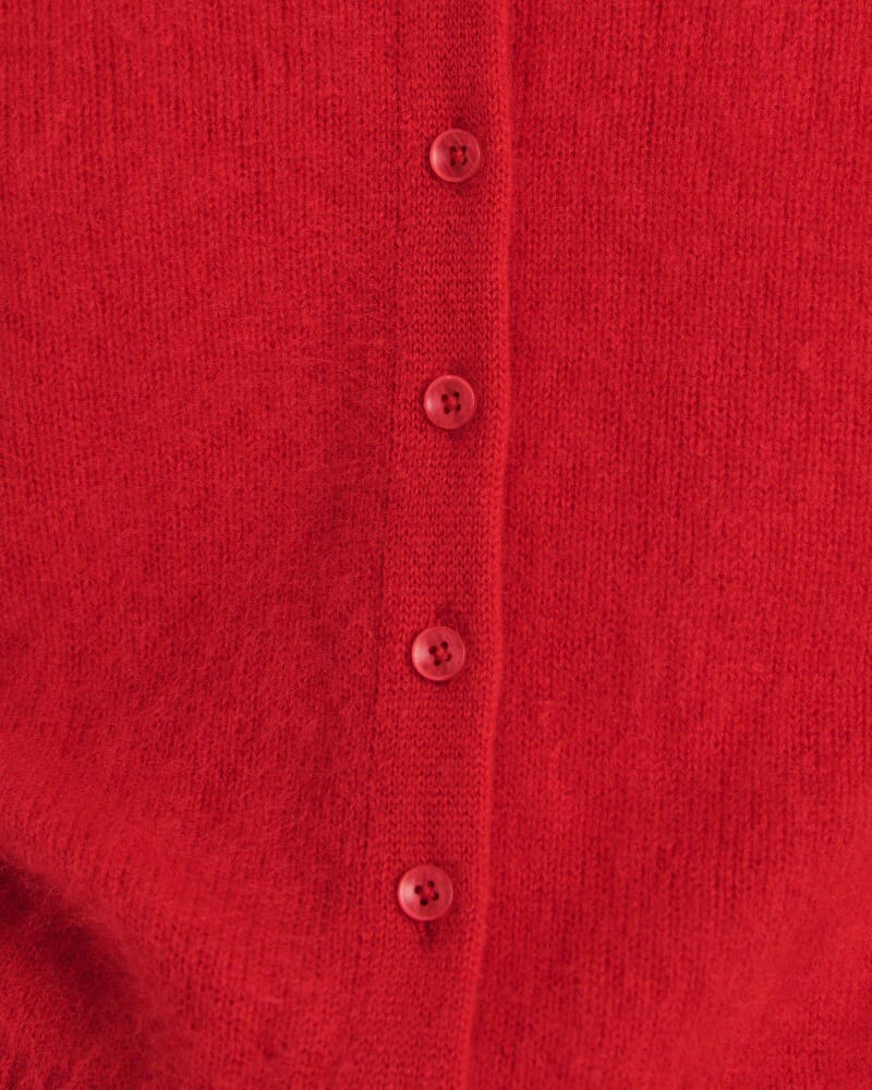 Wynter Wool Cashmere Cardigan in CRIMSON