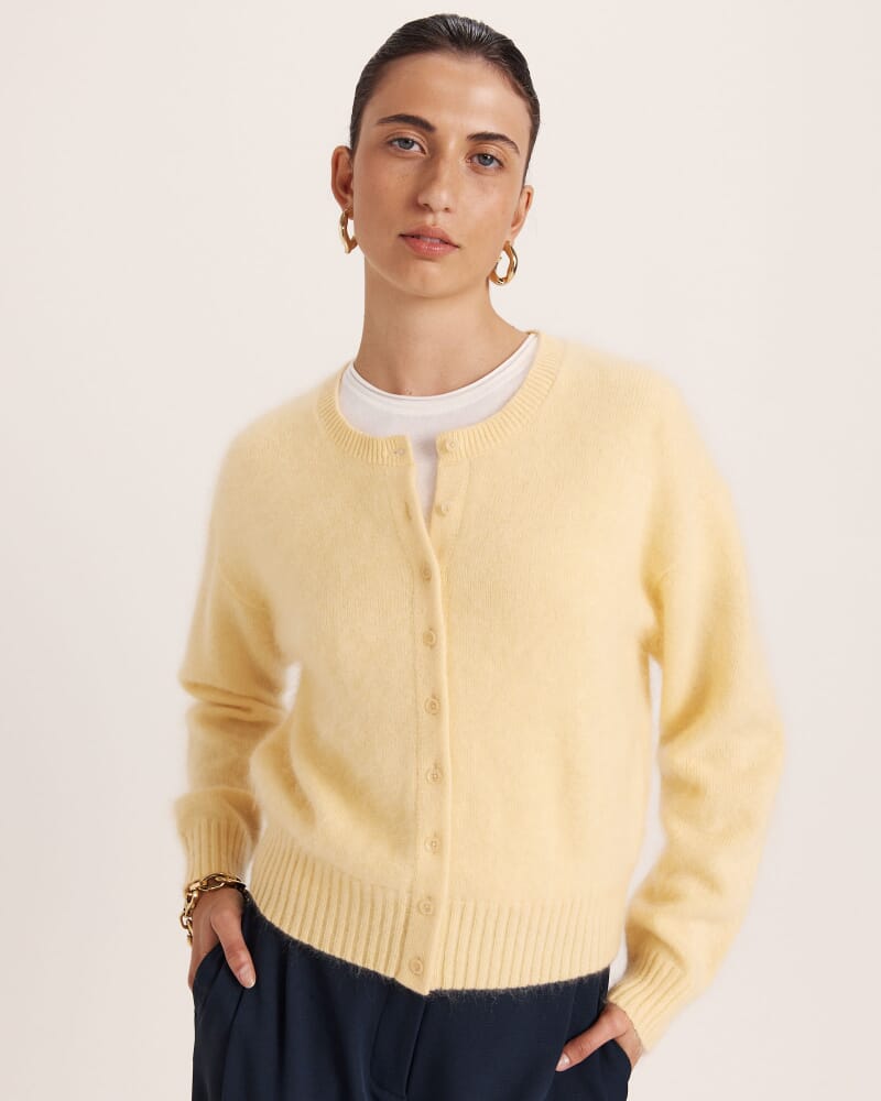 Wynter Wool Cashmere Cardigan in SUNSHINE