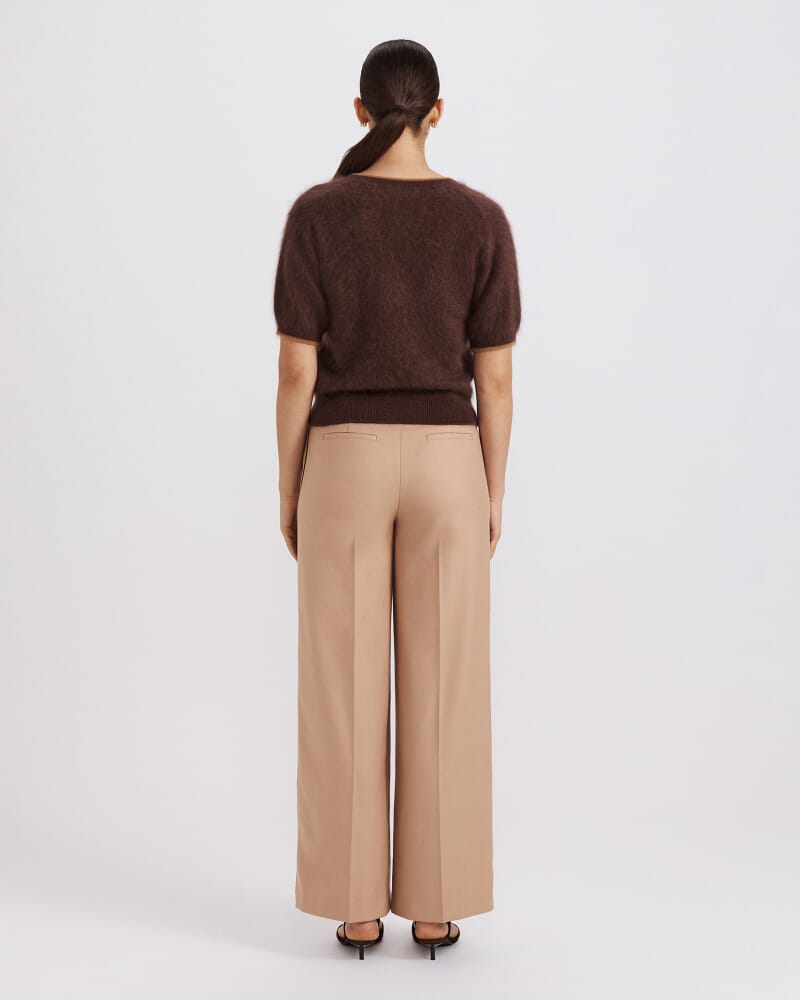 Wynter Wool Cashmere V Neck Knit in CHOCOLATE
