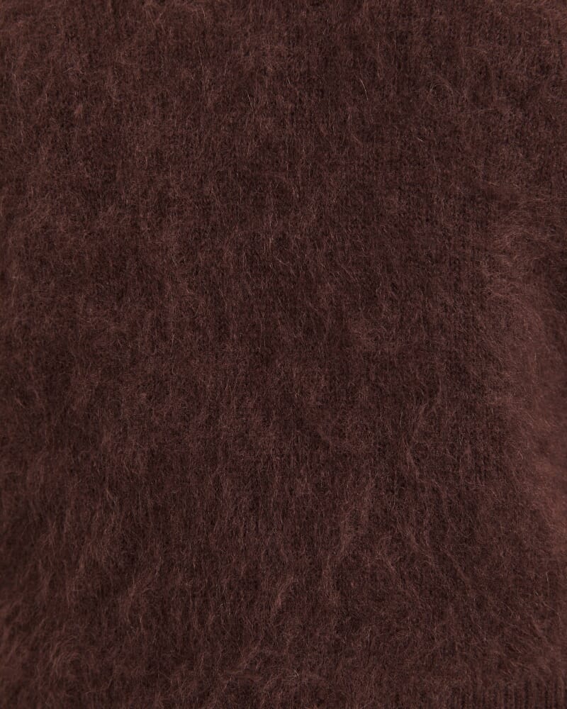 Wynter Wool Cashmere V Neck Knit in CHOCOLATE