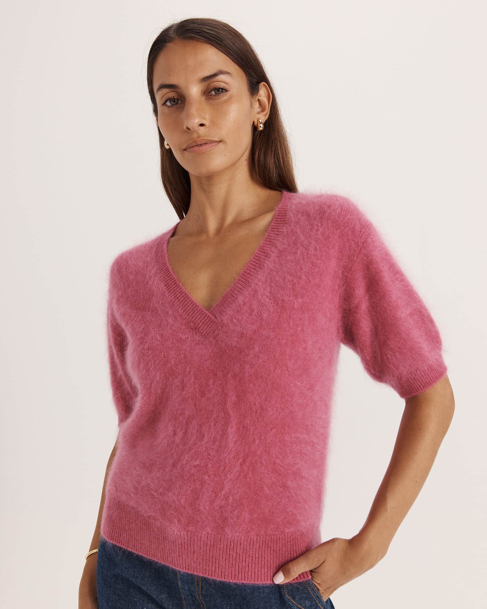 Wynter Wool Cashmere V Neck Knit