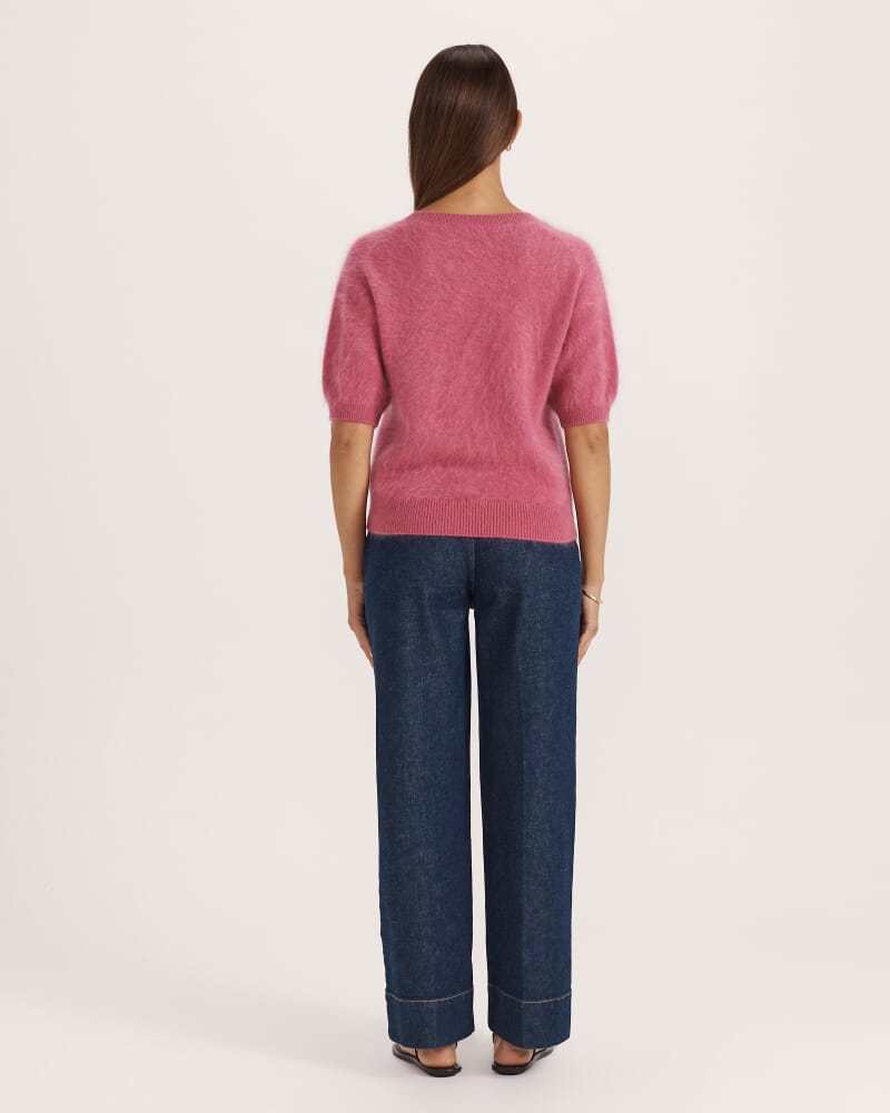 Wynter Wool Cashmere V Neck Knit in ROSE