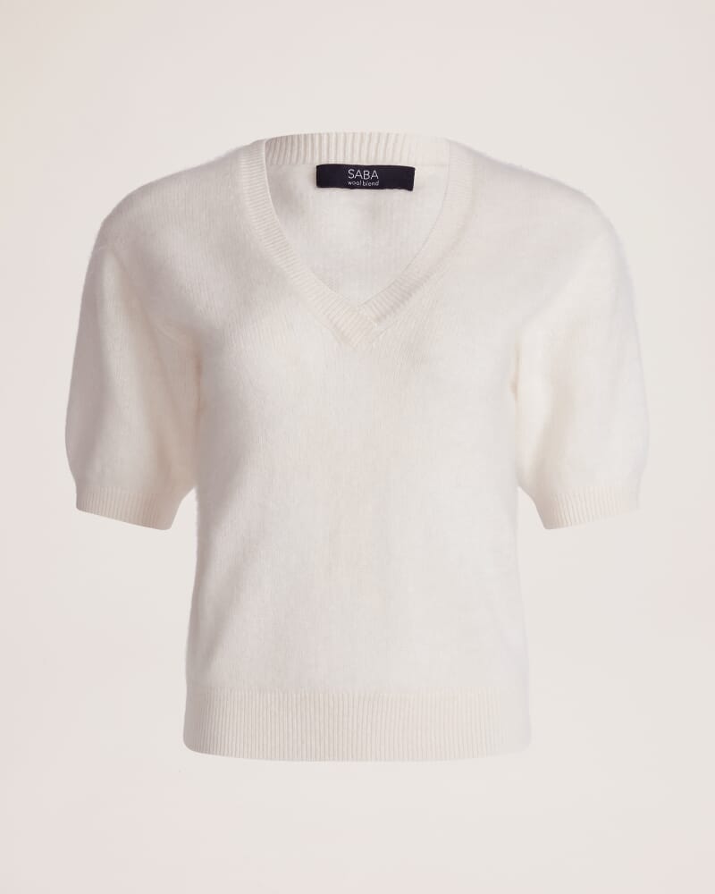 Wynter Wool Cashmere V Neck Knit in VANILLA