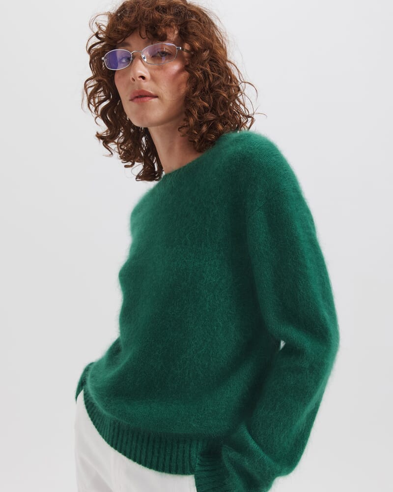 Wynter Wool Cashmere Sweater in EMERALD