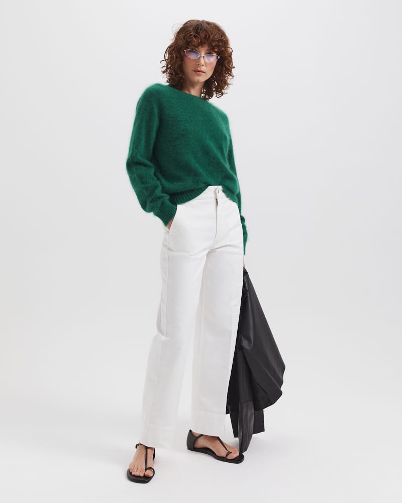 Wynter Wool Cashmere Sweater in EMERALD