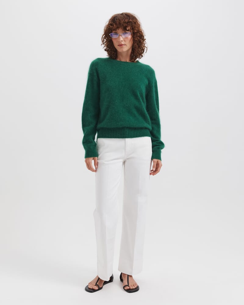 Wynter Wool Cashmere Sweater in EMERALD