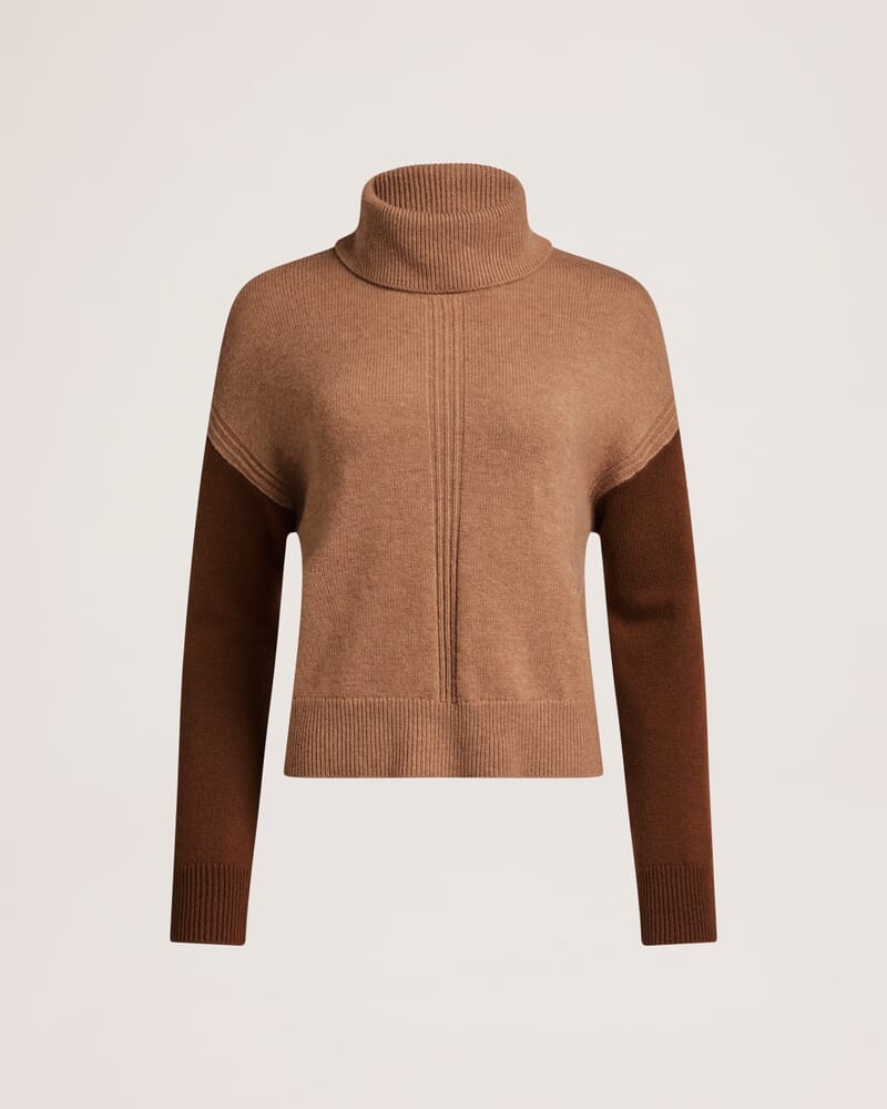 Claudia Wool Colour Block Knit in GINGER