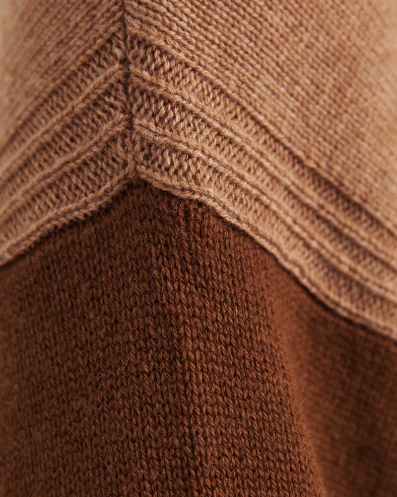 Claudia Wool Colour Block Knit in GINGER