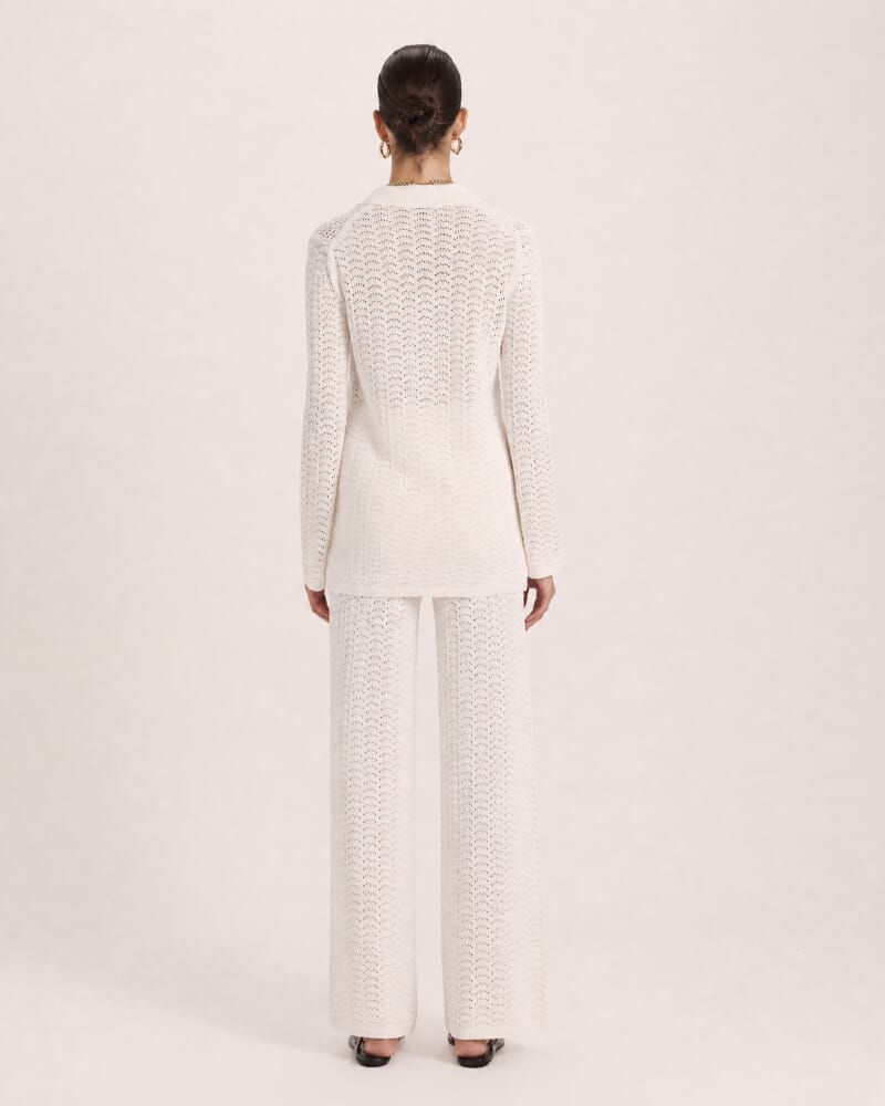 Prue Cotton Crochet Shirt in MILK