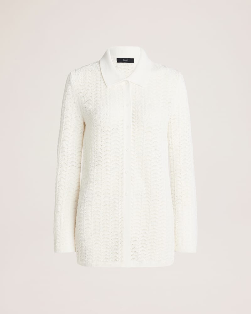 Prue Cotton Crochet Shirt in MILK