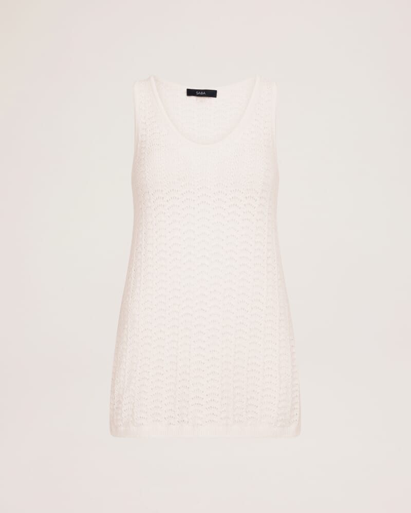 Prue Cotton Crochet Tank in MILK
