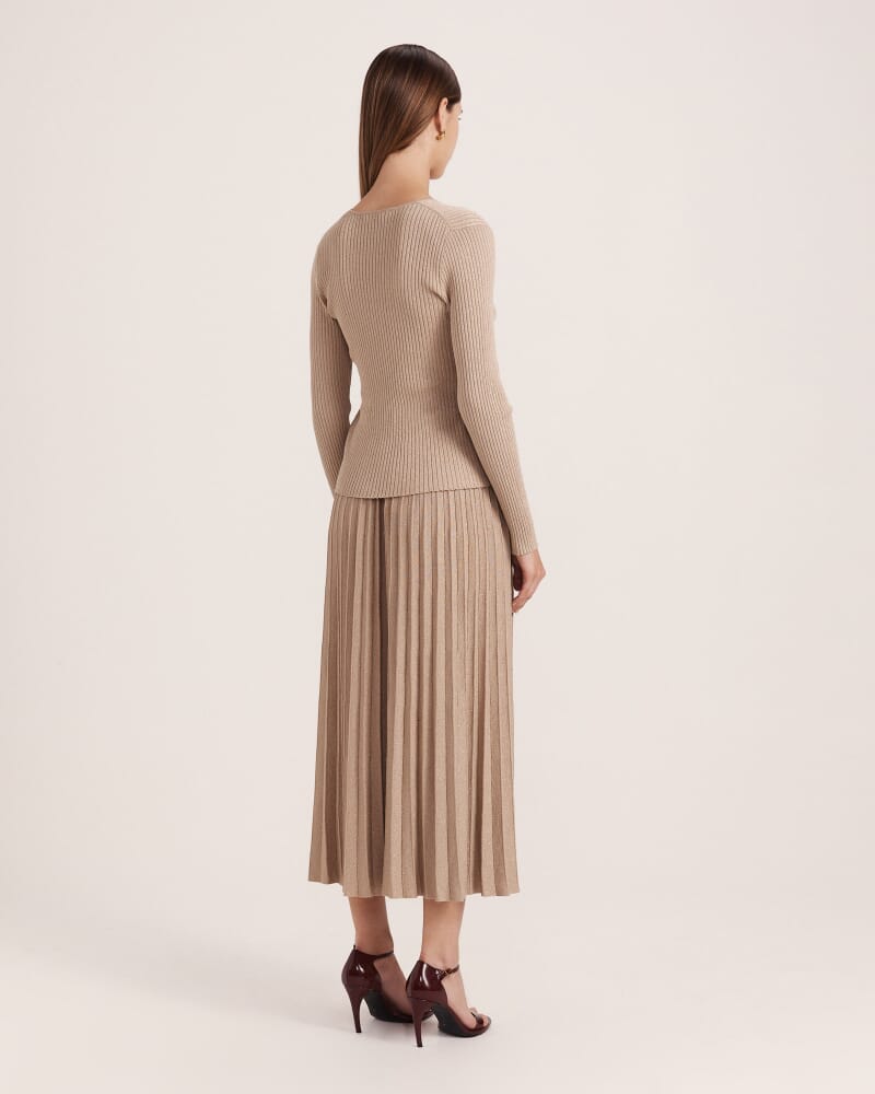 Mariya Sparkling Long Sleeve Top in GOLD