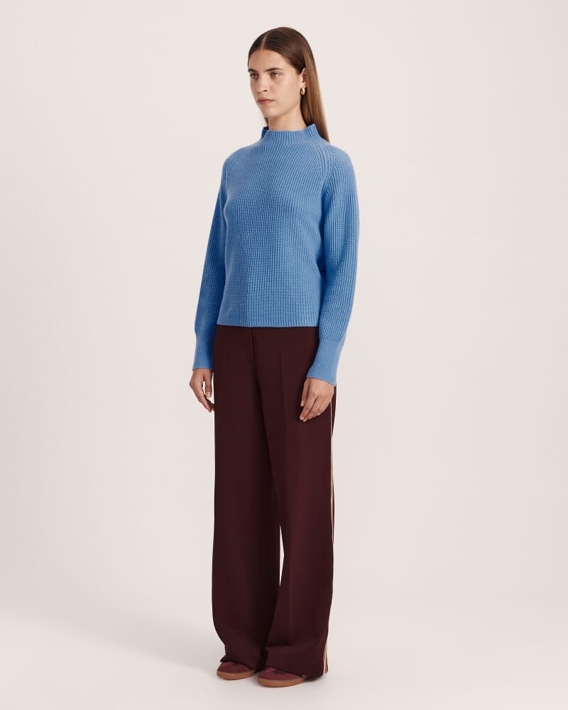 Nora Wool Cashmere Batwing Knit in BLUEBELL